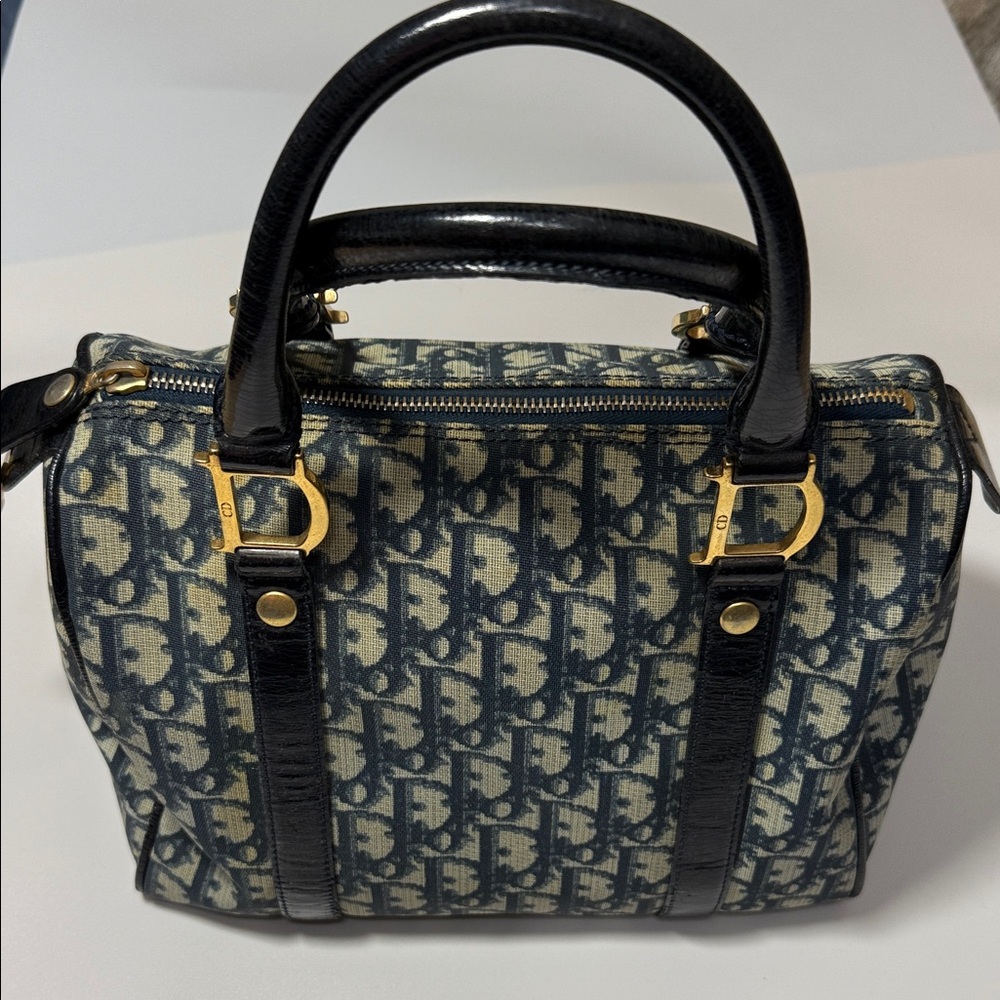 Christian Dior Vintage Navy Monogram Satchel